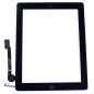 iPad 4 : Complet : Vitre tactile noire avec bouton home, adhésifs