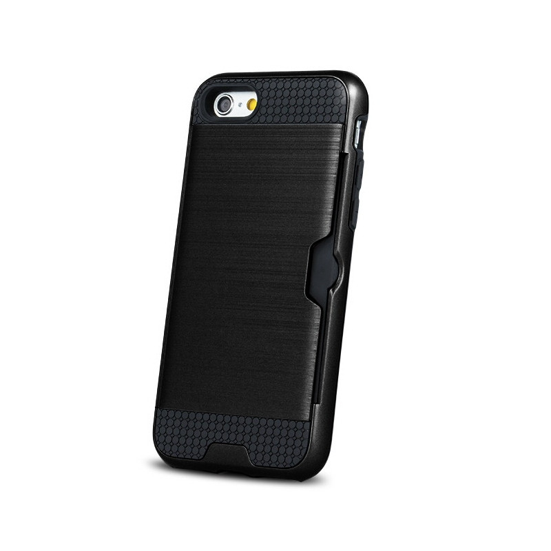 iPhone 6 et 6S : coque antichoc noire avec porte carte