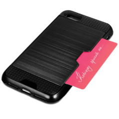 iPhone 6 et 6S : coque antichoc noire avec porte carte