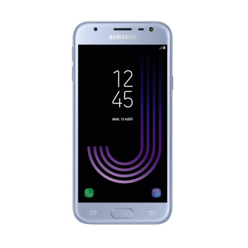 Galaxy J3 2017 (SM-J330F) SILVER : Ecran Argent Bleu + vitre tactile. Officiel Samsung