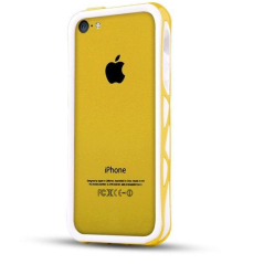 IPhone 5C : Bumper ITSKINS à double protection Blanc / Jaune ARRIERE