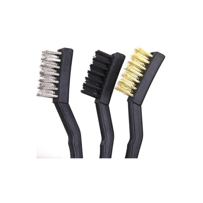 Lot de 3 brosses de nettoyage en Métal, Nylon, Laiton