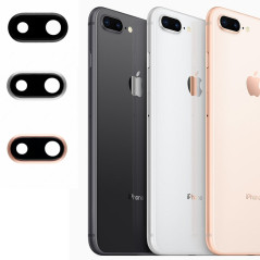 iPhone 8 Plus : Lentille + bague métal noire de protection appareil photo arrière