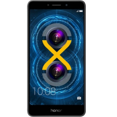 Huawei Honor 6X : Ecran Noir LCD + vitre tactile monté sur smartphone