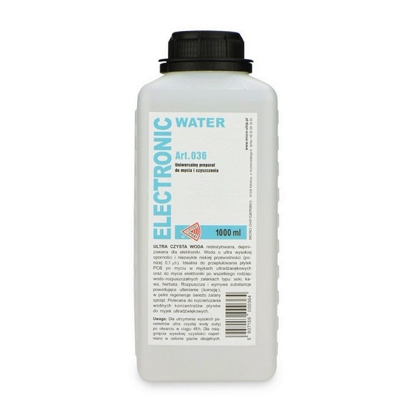 Electronic water :  eau ultra pure, distillée, dé-ionisée