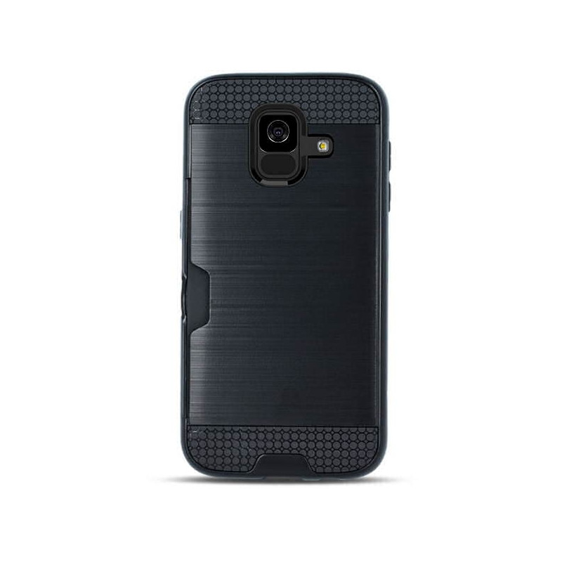 Galaxy A8+ 2018 (SM-A730F) : coque antichoc noire avec range carte