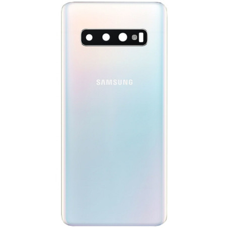 Façade verre dos Galaxy S10 blanc. Pièce détachée Samsung GH82-18378F