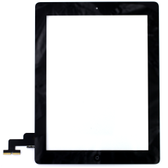  iPad 2 : Complet : Vitre tactile noire avec bouton home 