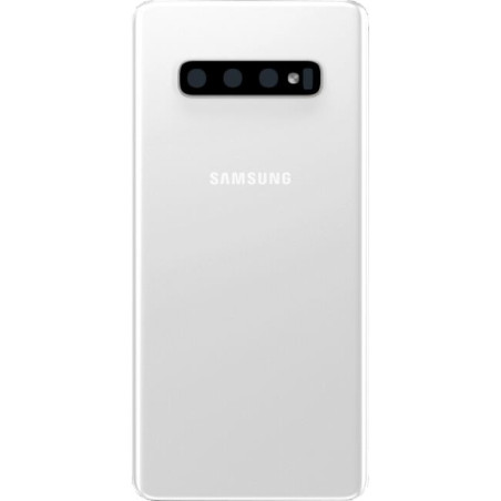 Vitre arrière Galaxy S10+ Blanc céramique, pièce Samsung GH82-18867B 