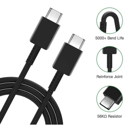 Câble USB-C vers USB-C, Fast Charge rapide. Officiel Samsung