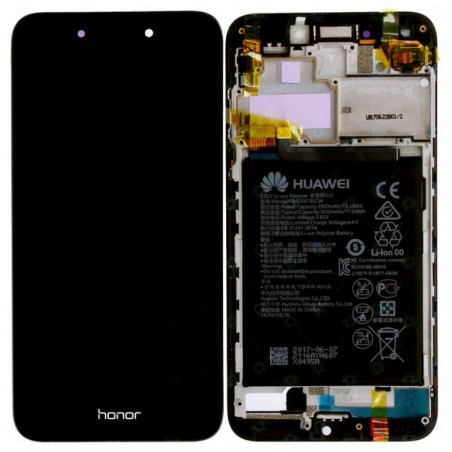 Honor 6A : Vitre tactile écran Noir avec châssis. Officiel Huawei