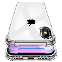 iPhone X, XS : Coque Platinium, silicone TPU transparente, angles renforcés