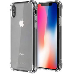 iPhone X, XS : Coque silicone TPU transparente, angles renforcés