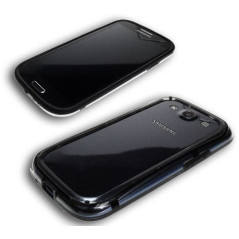 Samsung Galaxy S3 et S3 4G : Housse bumper noir transparent - accessoire