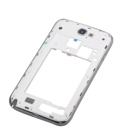 Samsung Galaxy Note 2 : assemblage blanc contour argent arrière