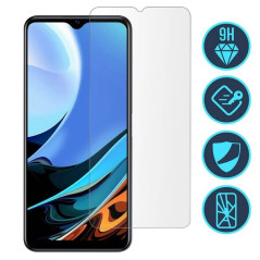 Redmi 9A, 9AT, 9C, 9C NFC, 9T, 10A, Poco M3 : Verre trempé de protection écran