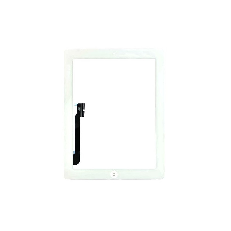 iPad 3 : complet : Vitre tactile blanche avec bouton home, adhésifs