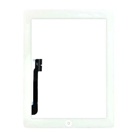 réparation iPad 3 : complet : Vitre tactile blanche avec bouton home, adhésifs