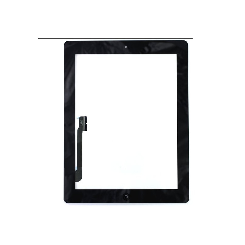 iPad 3 : Complet : Vitre tactile noire avec bouton home