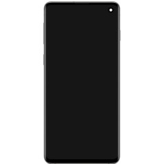 Galaxy S10 (G973) Argent : Vitre tactile écran Amoled châssis. Officiel Samsung