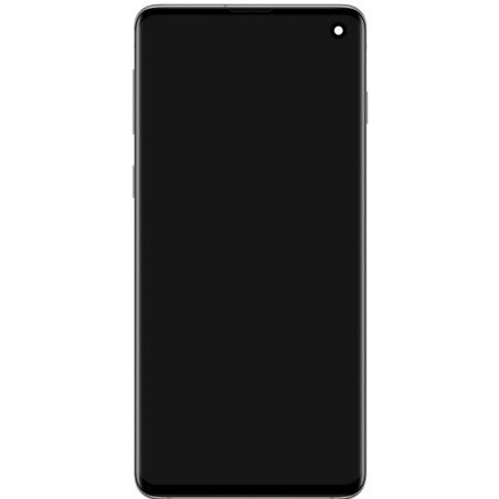 Galaxy S10 (G973) Noir prisme : Vitre tactile écran Amoled châssis. Officiel Samsung