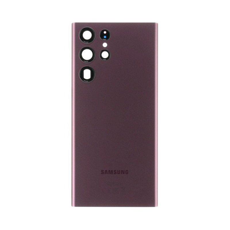 Galaxy S22 Ultra (S908) : Vitre arrière Bordeaux. Officiel Samsung