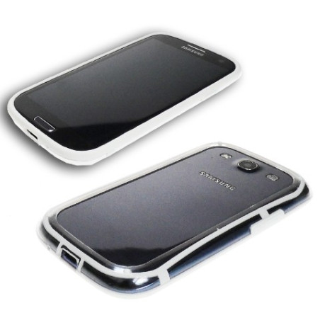 Samsung Galaxy S3 et S3 4G : bumper Blanc transparent - accessoire