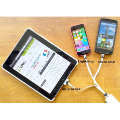 Câble USB 3 en 1 lightning, micro USB iPhone, iPad, Samsung