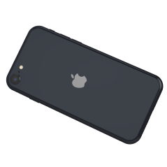 Châssis iPhone SE 2022 complet Noir + vitre arrière Original Apple