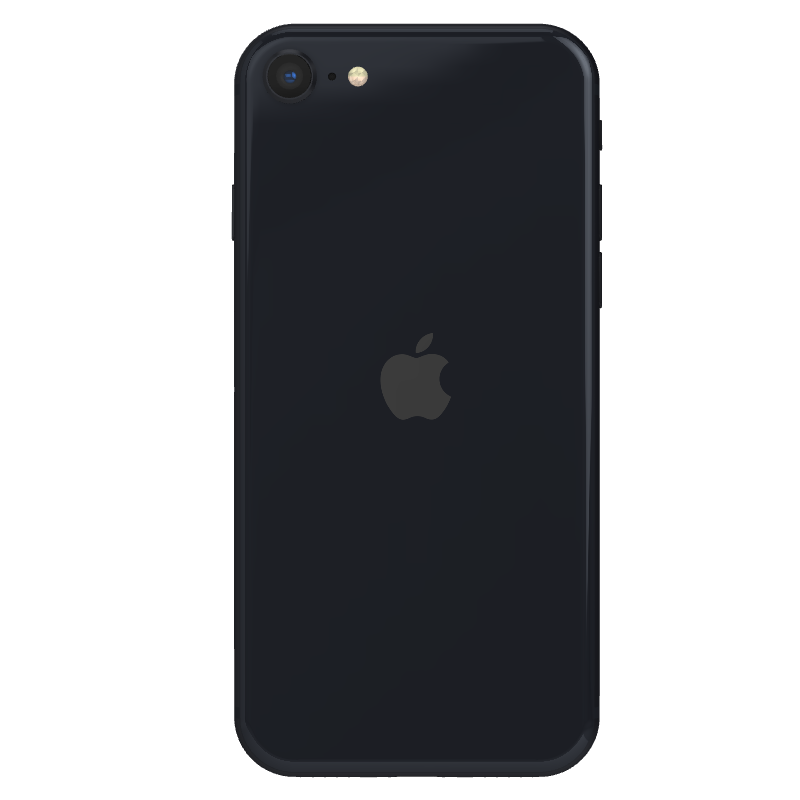 iPhone SE (3e gén : 2022) : Châssis complet Noir + vitre arrière Original Apple, (2èmeVie)