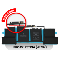 Batterie A1820 MacBook Pro 15’’ Retina (A1707) 