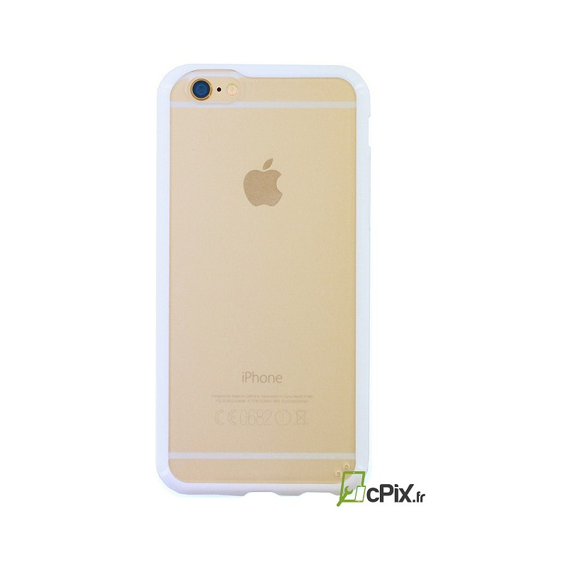 iPhone 6 / 6S : coque rigide de protection blanche et transparente - accessoire