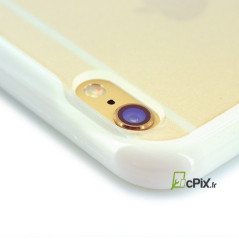 iPhone 6, 6S : enveloppe rigide de protection blanche et transparente - accessoire