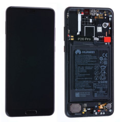 Huawei P20 Pro : Vitre écran complet Noir avec batterie. Officiel Huawei