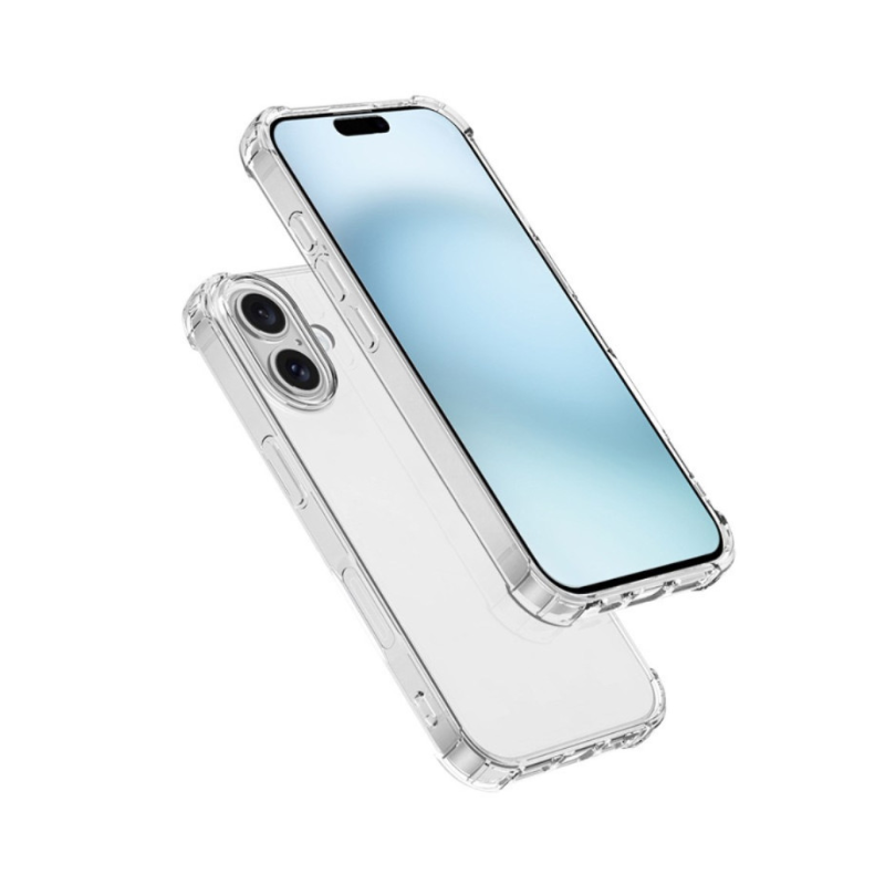 iPhone 16 Plus : Coque silicone TPU transparente renforcée