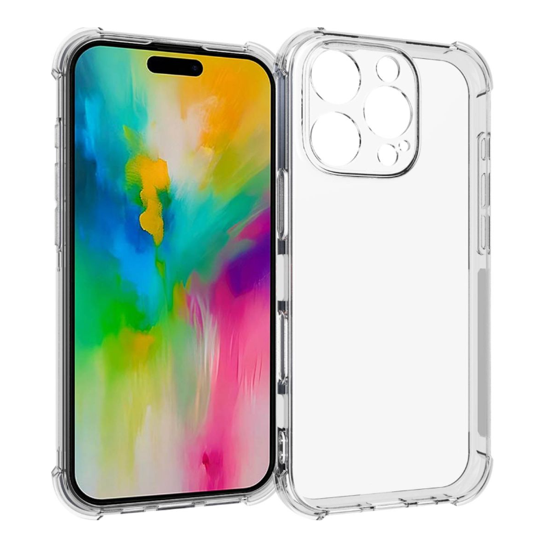 iPhone 16 Pro : Coque silicone TPU transparente renforcée