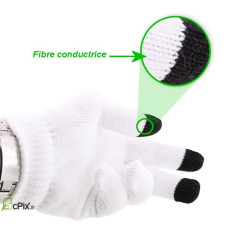 Paire de Gants blancs tactiles