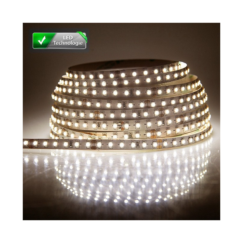 Ruban 300 LED blanc chaud 5 mètres (60 LED/m) - 3528 SMD - IP44