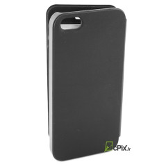 Etui Flip cover noir double fenetre : iPhone 5