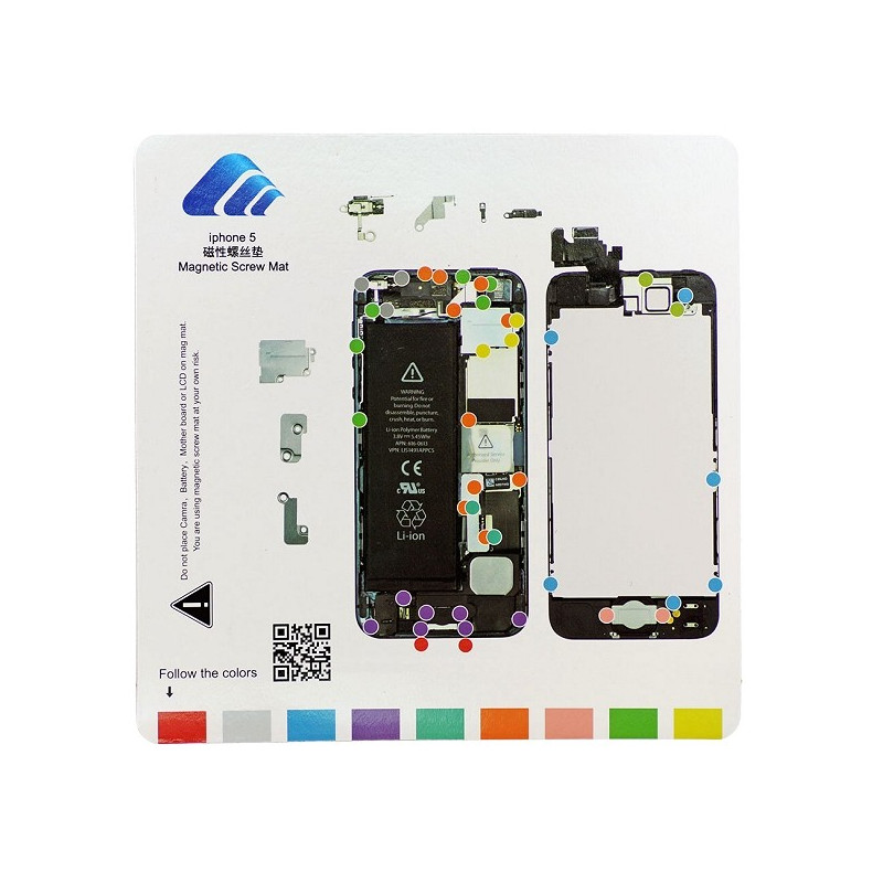 iPhone 5 : Tapis gabarit magnétique de démontage pour vis