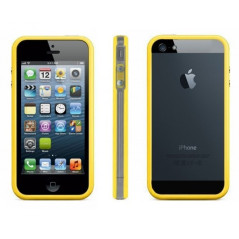  iPhone 5 / 5S / SE : Bumper coloré et transparent jaune