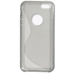 iPhone 5S : protection silicone gris transparent 