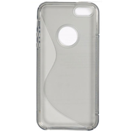 iPhone 5S : protection silicone gris transparent 