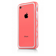 IPhone 5C : Bumper ITSKINS à double protection Blanc / Rose ARRIERE