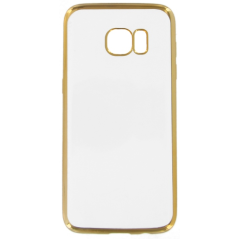 Coque gel souple transparente et or Samsung Galaxy S7 EDGE SM-G935F