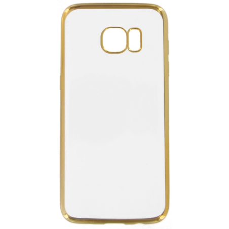 Coque gel souple transparente et or Samsung Galaxy S7 EDGE SM-G935F