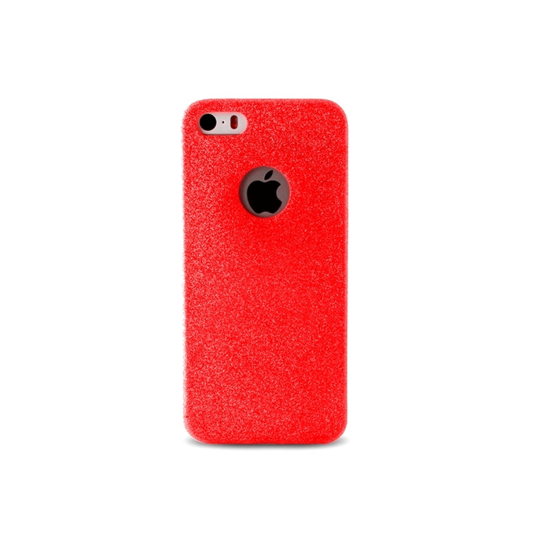 iPhone 5 / 5S / SE : Coque de protection rouge pailletée