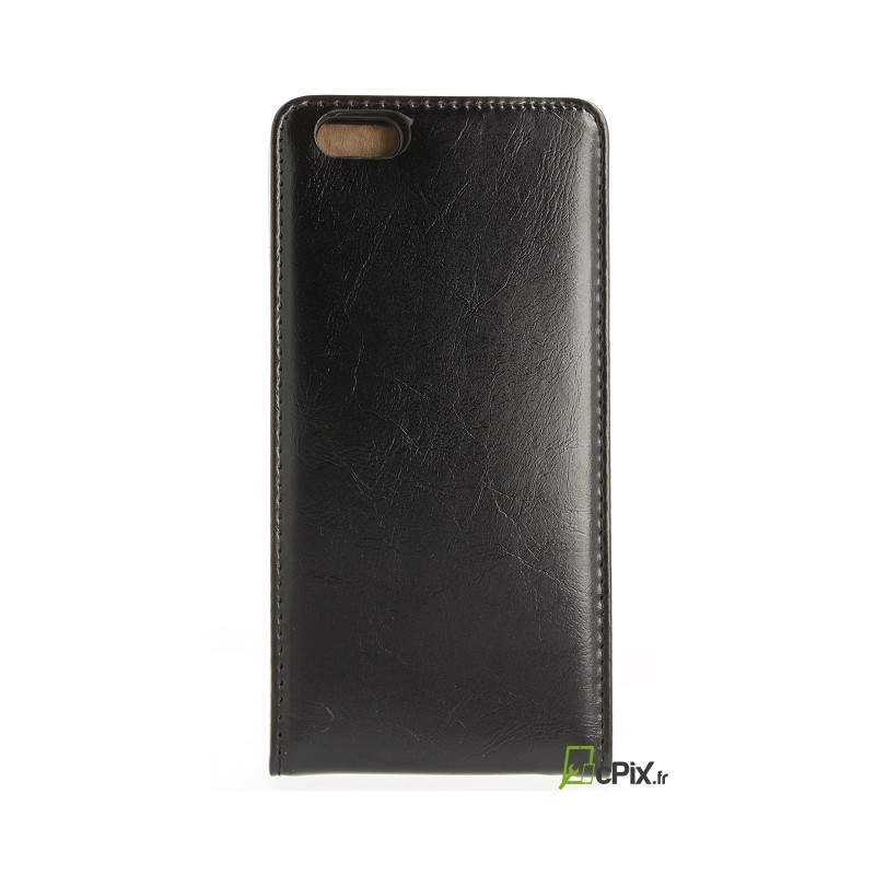 iPhone 6 Plus : Etui rabat vertical en simili cuir noir - accessoire