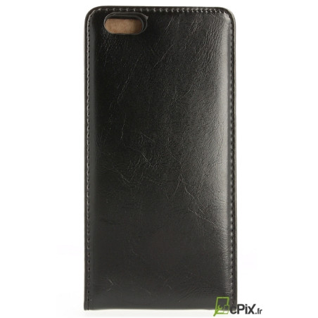 iPhone 6 Plus : Etui rabat vertical en simili cuir noir - accessoire