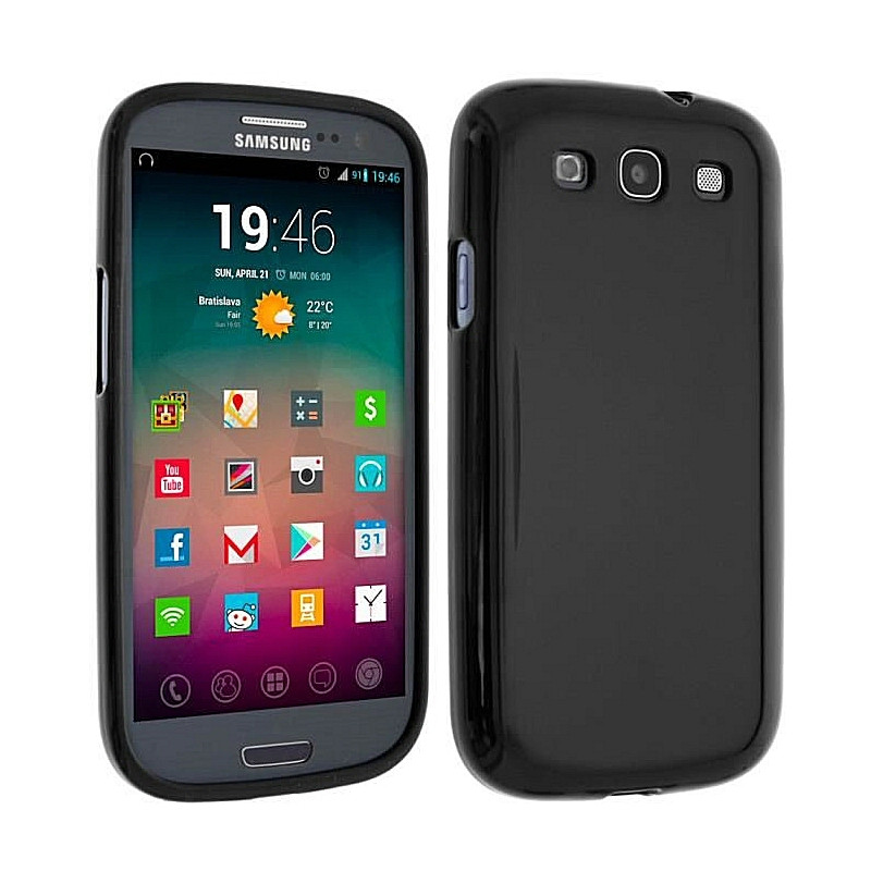 Galaxy S3 et S3 4G : Coque Gel Noir Souple